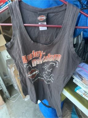 Harley-Davidson Black Tank with Orange Logo
